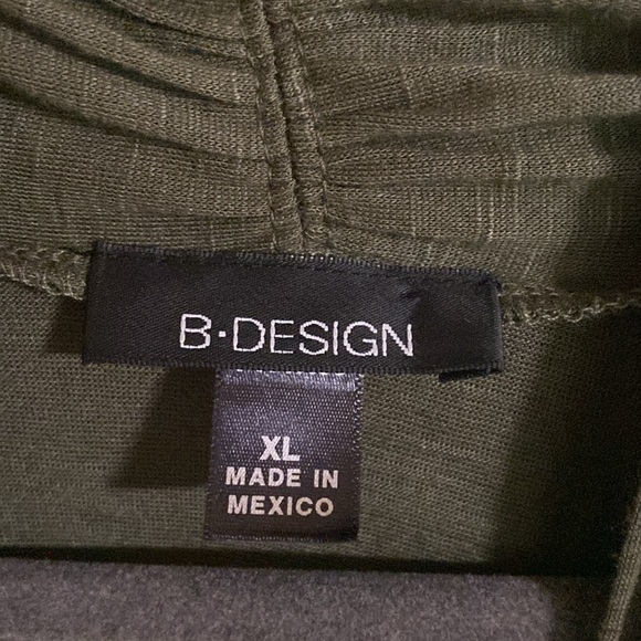 B Design XL Hunter Green Open Front Cardigan 3/4 sleeves 100% Rayon Soft & Comfy - Picture 8 of 10